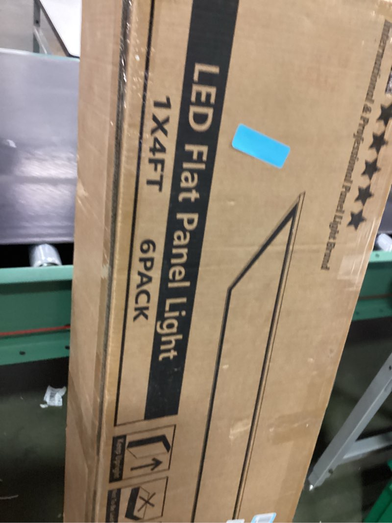 Condition photo showing New/Like New for AIKVSXER 6 Pack 1x4 LED Flat Panel Light Surface Mount LED Ceiling Light, 5500LM 50W TRIAC 10-100% Dimmable, 3000/4000/5000k AC120V Kitchen Lights Ceiling Flush Mount for Garage/Basement Black Black 1x4FT 6PACK