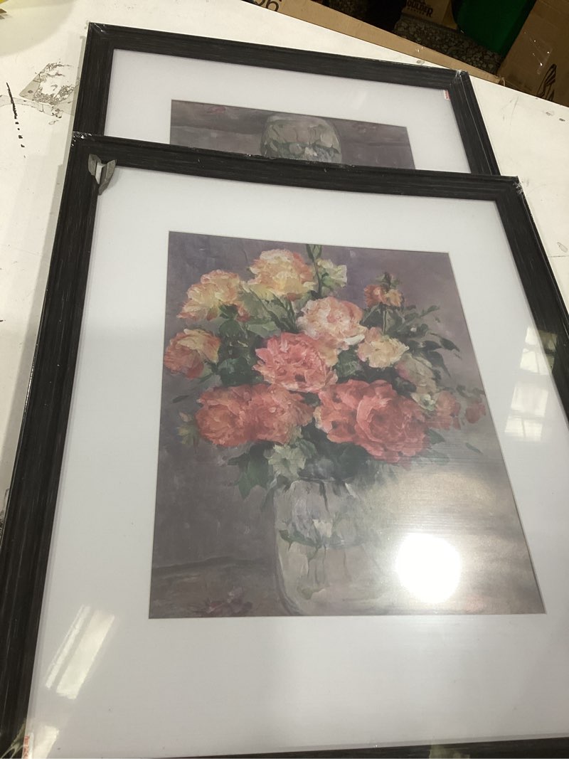 Condition photo showing As Is for vittanly 16x20 picture frames set of 2, ornate vintage photo frame for wall mount, display 11x14 pictures with mat or 16x20 without mat, distressed black
