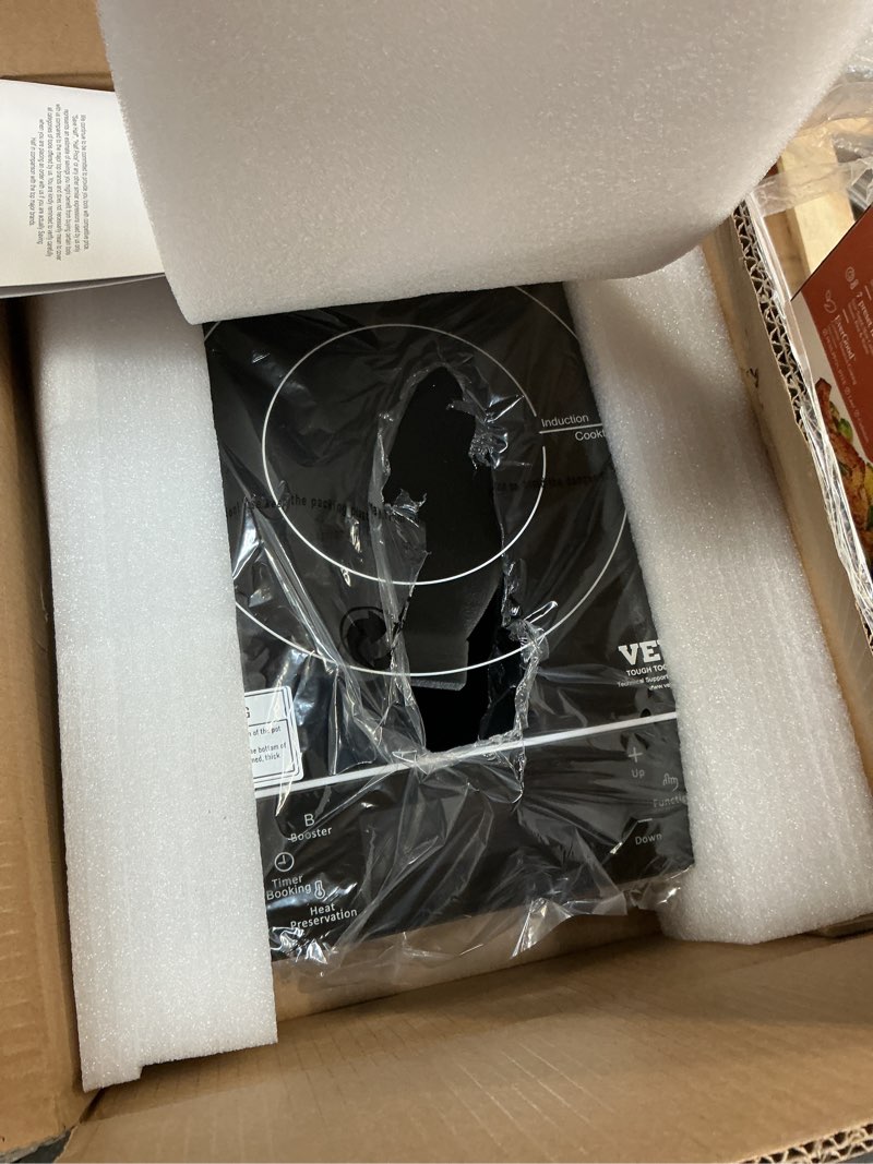 Condition photo showing Good Condition for vevor portable induction cooktop, 1800w electric induction burner with 9 temperature settings, countertop induction hot plate with 4h timer, 24h reservation, child lock, easy to clean, for cooking
