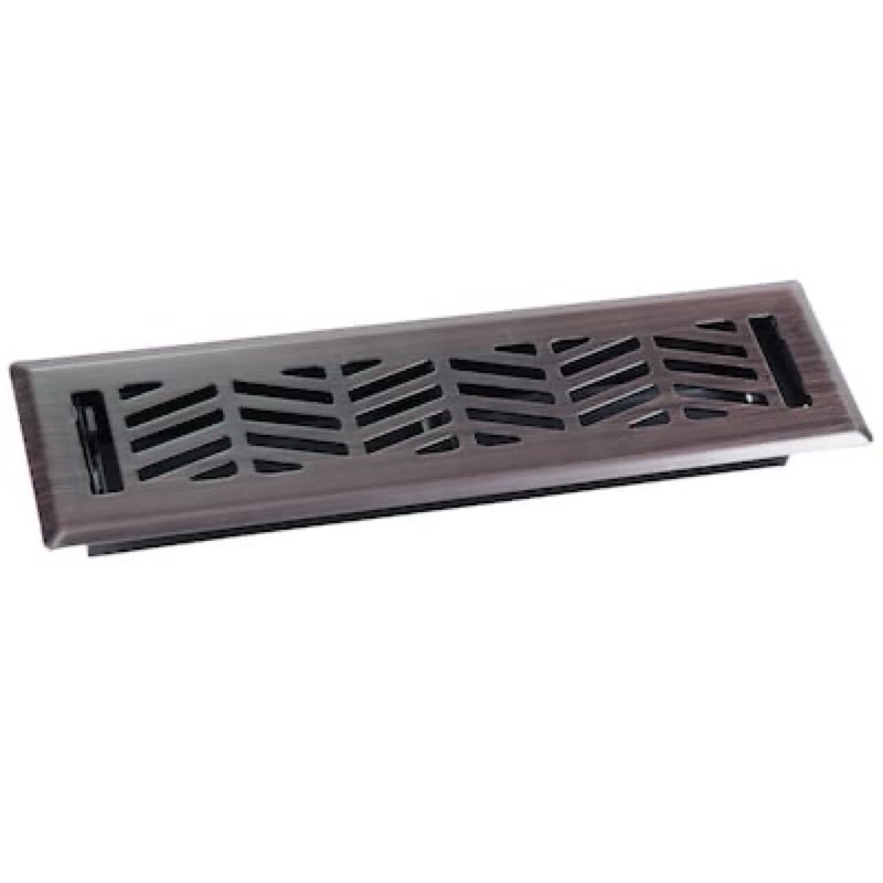 allen + roth 2-in x 12-in maximum airflow steel oil-rubbed bronze clifton design floor register