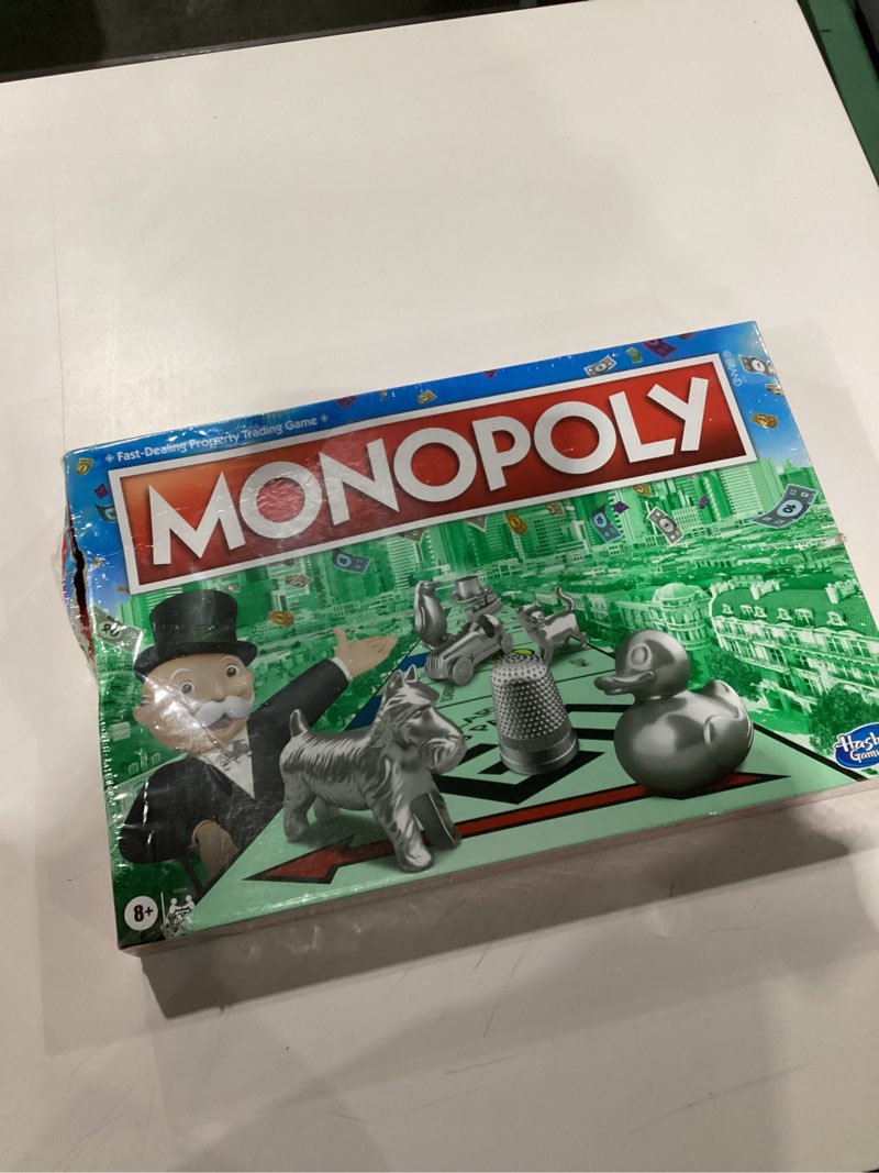 Condition photo showing New/Like New for Monopoly Game, Family Board Games for 2 to 6 Players & Kids Ages 8 and Up, Includes 8 Tokens (Token Vote Edition)