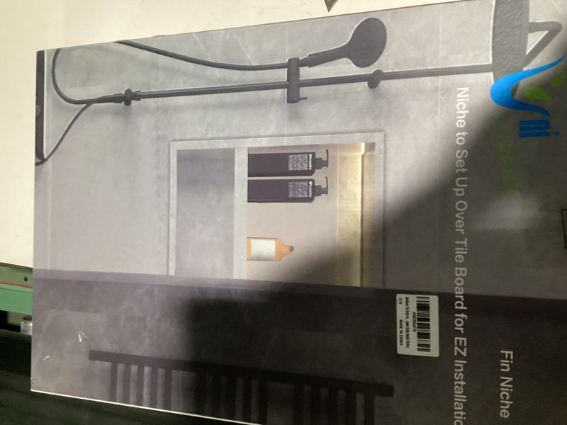 Condition photo showing Good Condition for uni-green ready tile double shelf shower niche 25" x 17" x 4" dimensions - toiletry and bathroom niche storage- simple installation with texture surface shower cubby double shelves