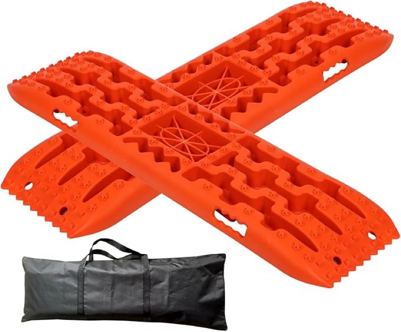 Off-Road Traction Boards with Jack Base, Heavy-Duty Recovery Tracks for 4x4, Truck, Jeep, SUV,Ideal Offroad Accessories for Mud, Sand & Snow (Large)