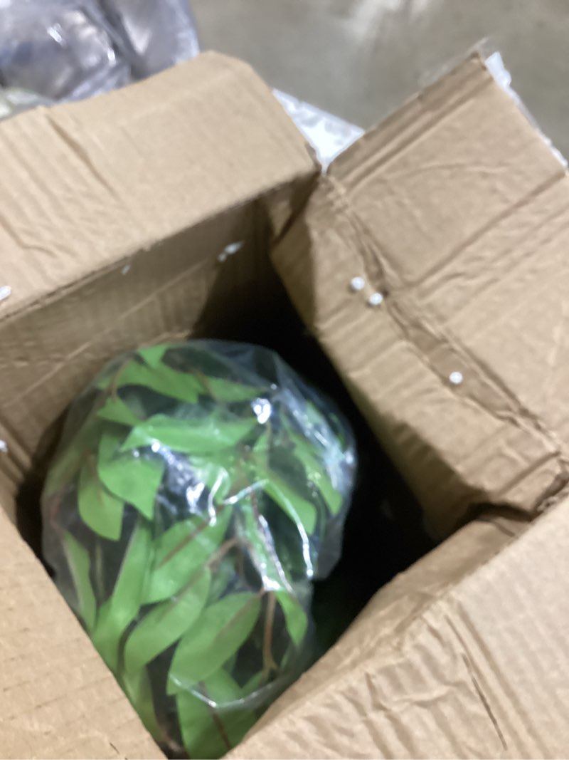 Condition photo showing Good Condition for artificial potted plants indoor,27" faux plants ficus leaves trees with ceramic pots,realistic fake plant indoor potted for living room office farmhouse room bathroom bedroom kitchen plant decor green