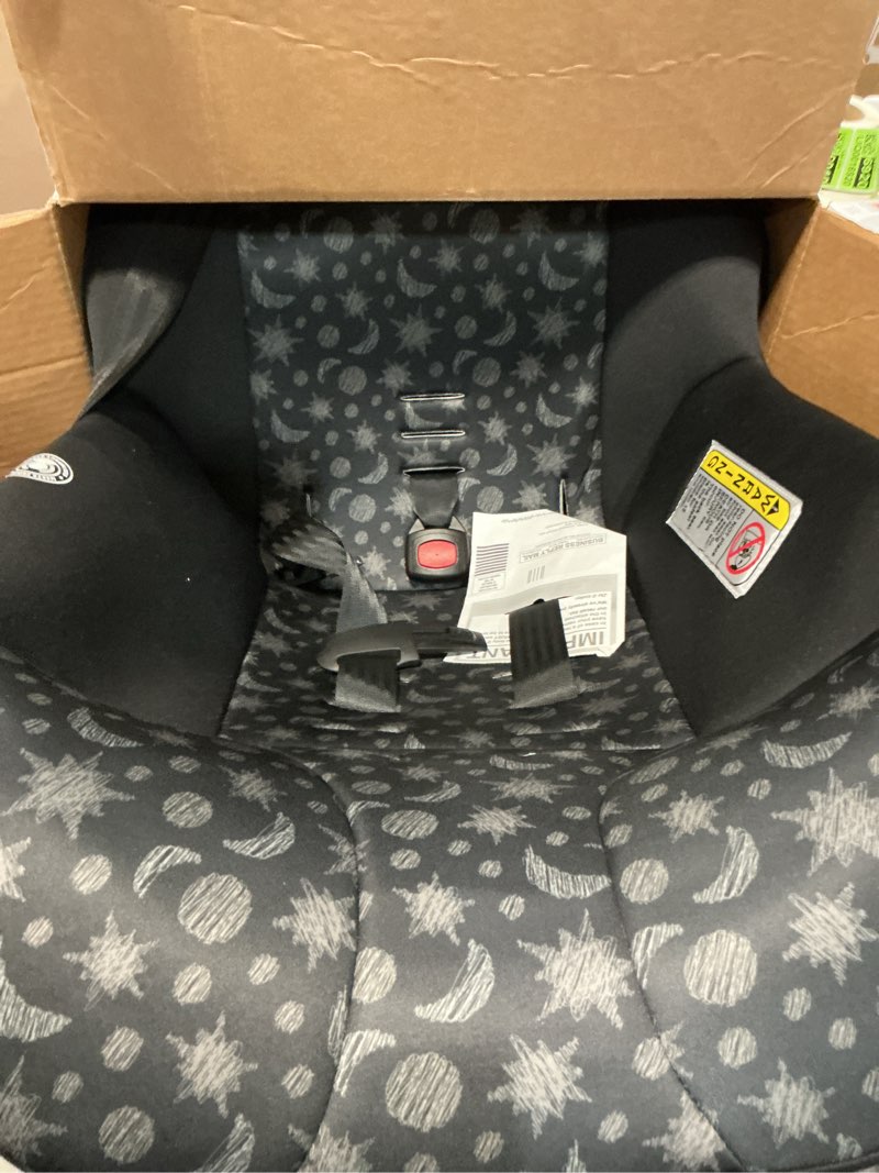 Condition photo showing New/Like New for cosco kids scenera extend infant & toddler convertible car seat, moonlit night, black