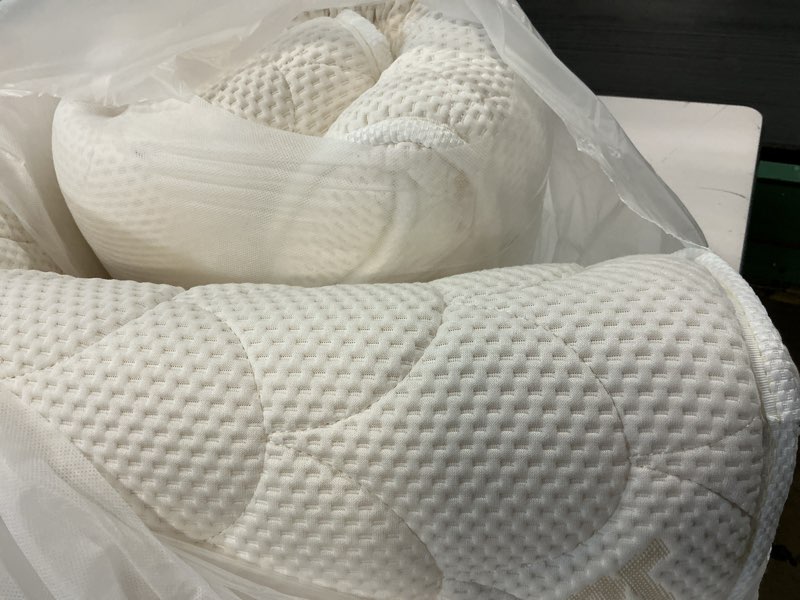 Condition photo showing Good Condition for mini crib mattress - 38x24x4 inch- dual sided with firm support and comfort foam- breathable, quiet and odorless, fits most mini cribs (does not fit playard or standard crib) 38" x 24" x 4"(mini crib mattress) white (mini crib)