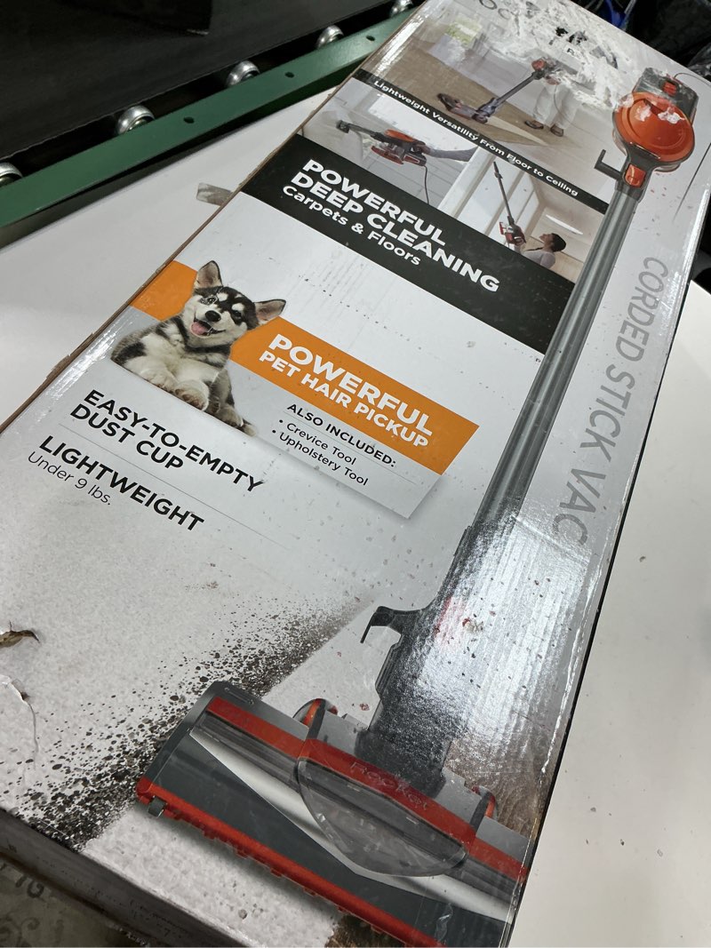 Condition photo showing As Is for Shark Rocket Ultra-Light Corded Bagless Vacuum for Carpet and Hard Floor Cleaning with Swivel Steering (HV301), Gray/Orange