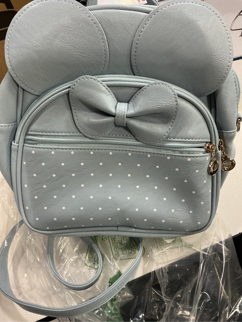 Condition photo showing Good Condition for kl928 girls mini backpack bowknot polka dot cute daypacks convertible shoulder bag purse for women (l.blue)