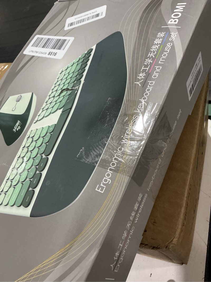 Condition photo showing As Is for tishled ergonomic wireless keyboard and mouse combo with wrist rest, curved split keys clicky 84-key