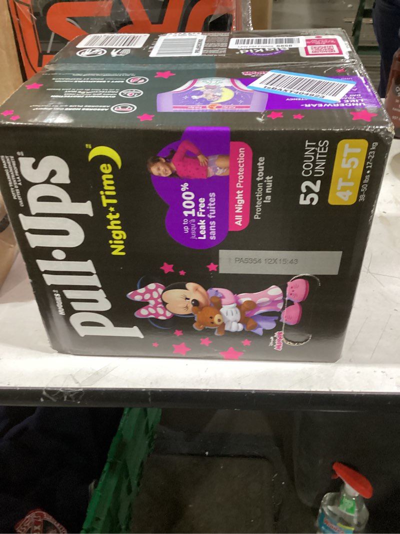 Condition photo showing New/Like New for Pull-Ups Girls' Night-Time Potty Training Pants, Size 4T-5T Overnight Training Underwear (38-50 lbs), 52 Ct 4T-5T 52
