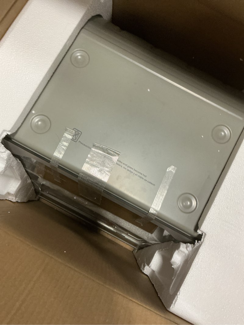 Condition photo showing As Is for Ronco Digital Rotisserie Oven, Platinum Digital Design, Large Capacity (15lbs) Countertop Oven, Multi-Purpose Basket for Versatile Cooking