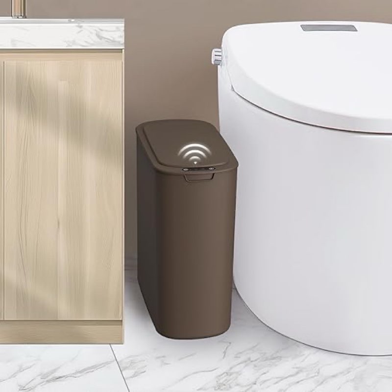 Cesun Motion Sensor Trash Can, 5 Gallon Automatic Bathroom Garbage Can with Lid, Touchless Smart Pla