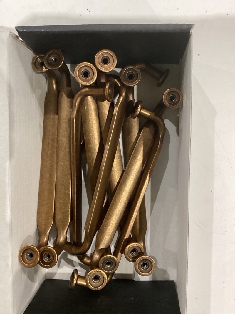 Condition photo showing As Is for Asidrama 10 Pack 5 Inch(128mm) Antique Brass Kitchen Cabinet Handles, Cabinet Pulls Kitchen Cabinet Hardware for Cupboard Drawer Pulls 5" Hole Center 10 Pack Antique Brass
