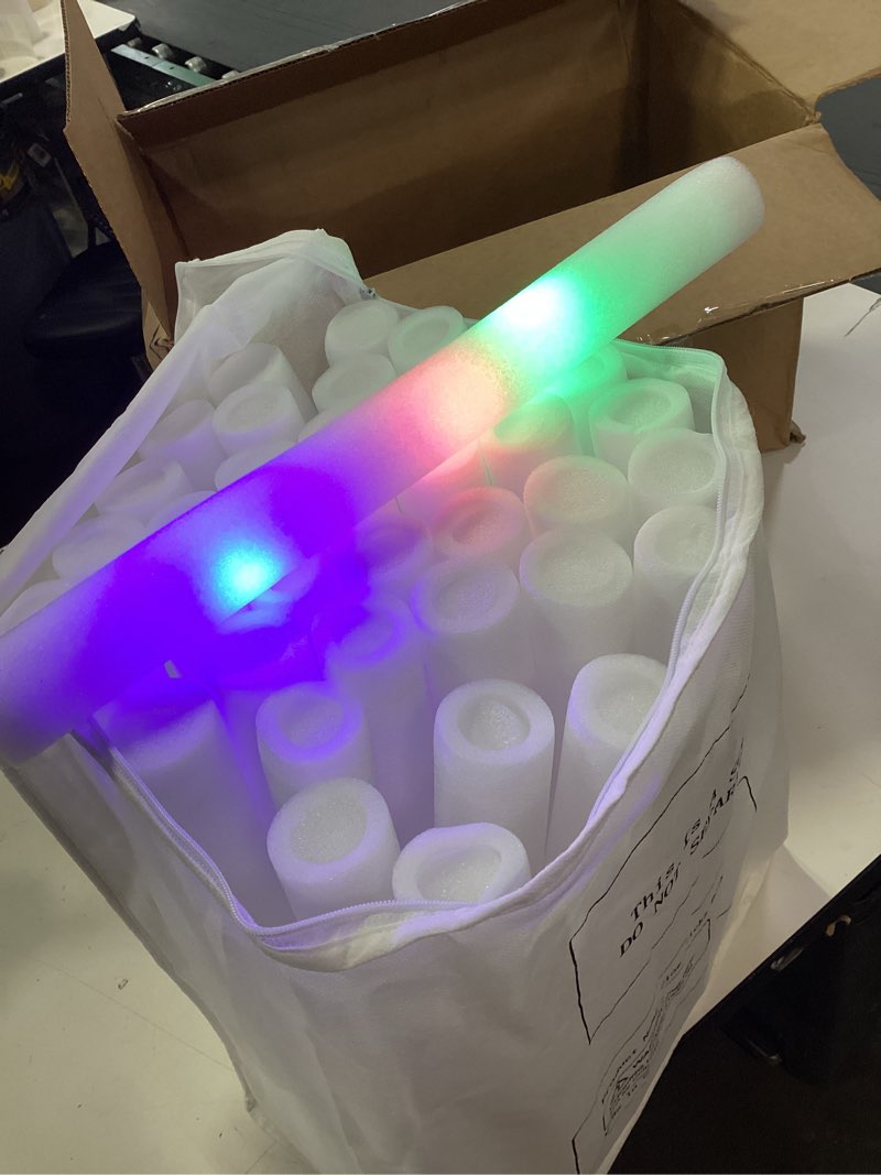 Condition photo showing New/Like New for ColorHome Glow Sticks Bulk - 38 Pcs LED Foam Sticks Glow in the Dark Party Supplies with 3 Modes