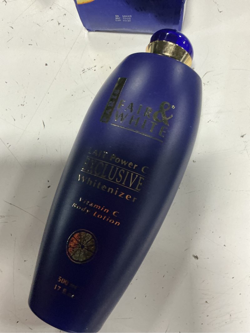 Condition photo showing As Is for fair & white exclusive body lotion with pure vitamin c, 500ml / 17fl.oz