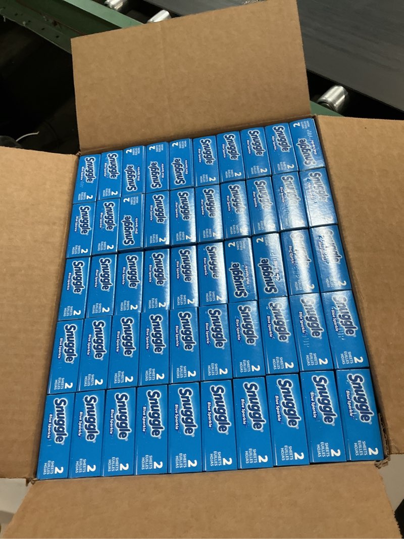 Condition photo showing New/Like New for snuggle ven 2979929 original blue sparkle dryer sheets (2-piece/box, 100 boxes/carton)