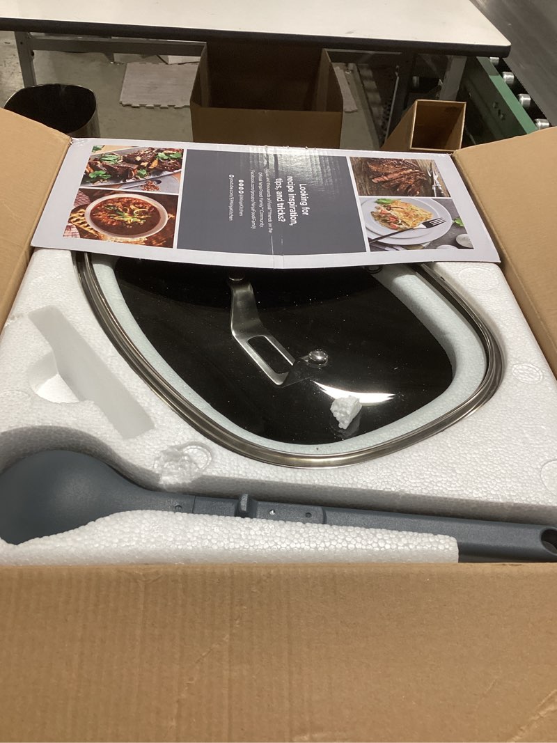 Condition photo showing Good Condition for Ninja MC1001 Foodi PossibleCooker PRO 8.5 Quart Multi-Cooker, with 8-in-1 Slow Cooker, Dutch Oven, Steamer, Glass Lid Integrated Spoon, Nonstick, Oven Safe Pot to 500°F, Sea Salt Gray