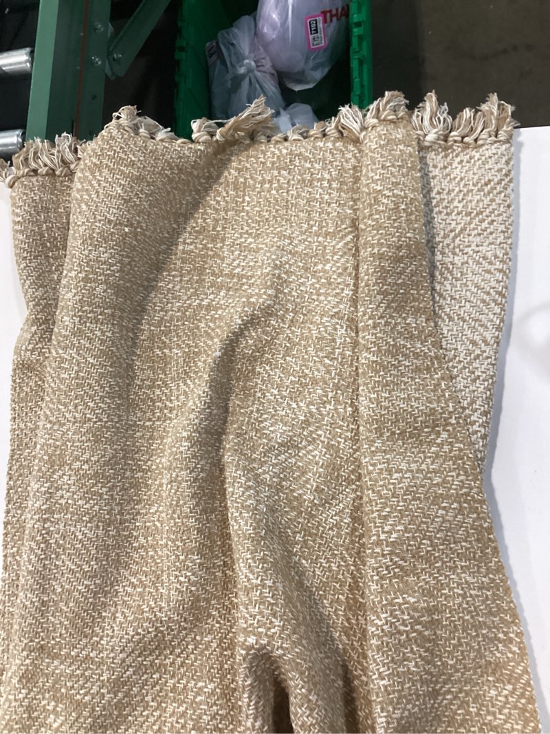 Condition photo showing As Is for similar recyco throw blanket soft cozy chenille throw blanket with fringe tassel for couch sofa chair bed living room gift (beige, 50\" x 60\") beige 50'' x 60''