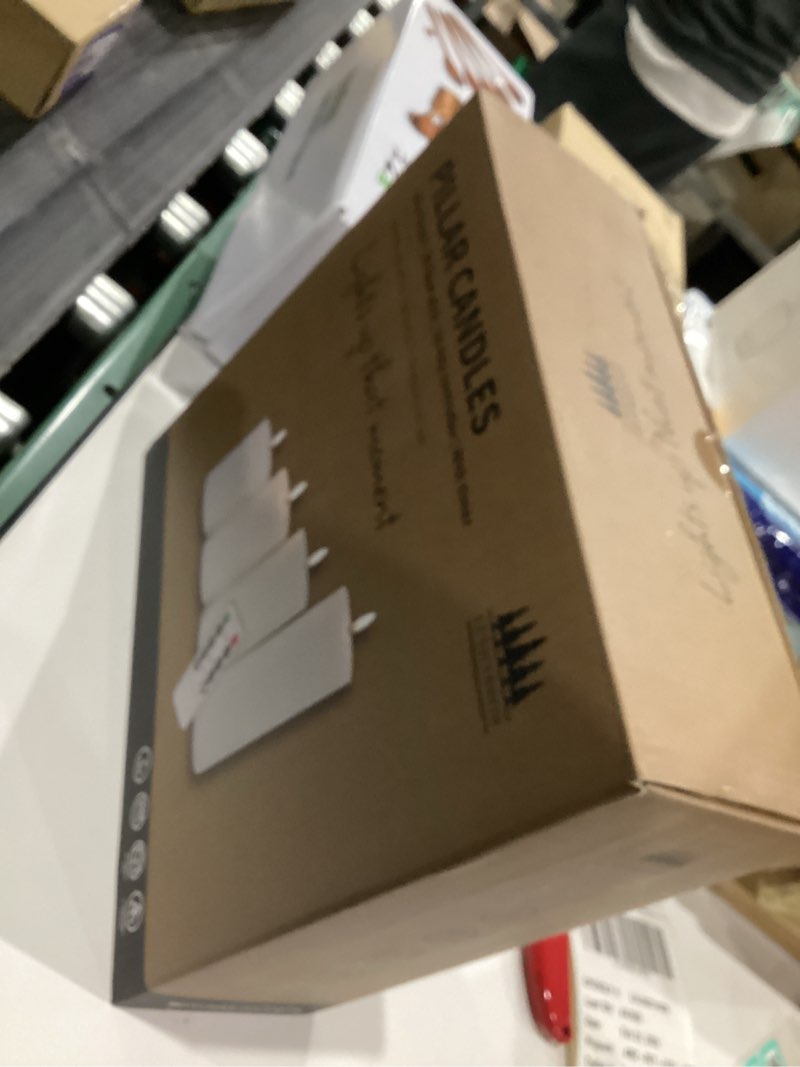 Condition photo showing New/Like New for flameless candles, 4 pack battery operated candles with remote, real wax led fake candles with timer flickering for christmas wedding home party d3 h 5" 6" 7" 9" white
