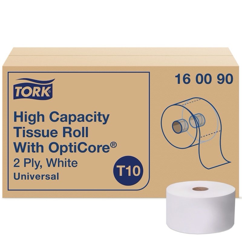 tork opticore® mid-size toilet paper roll white t10