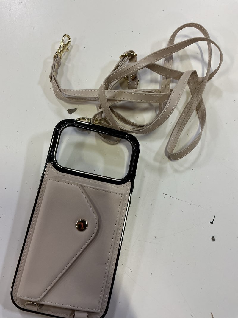 Condition photo showing Good Condition for lohasic for iphone 17 pro max wallet case with strap, slim 3 card holder & cash storage, adjustable & detachable crossbody lanyard wristlet, rfid blocking leather phone case wallet for women - beige beige iphone 17 pro max (6.9-inch)