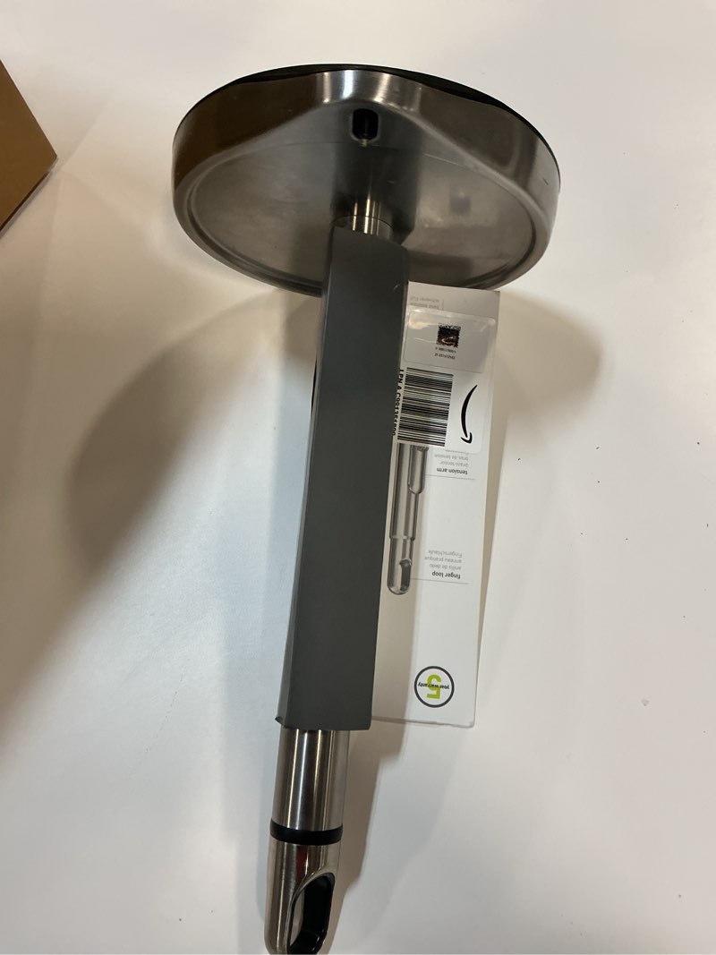 Condition photo showing As Is for simplehuman Tension Arm Standing Paper Towel Holder, Heavy-Duty, Easy One-Handed Tear, Countertop Kitchen Paper Towel Dispenser, Brushed Stainless Steel Paper Towel Holder Brushed