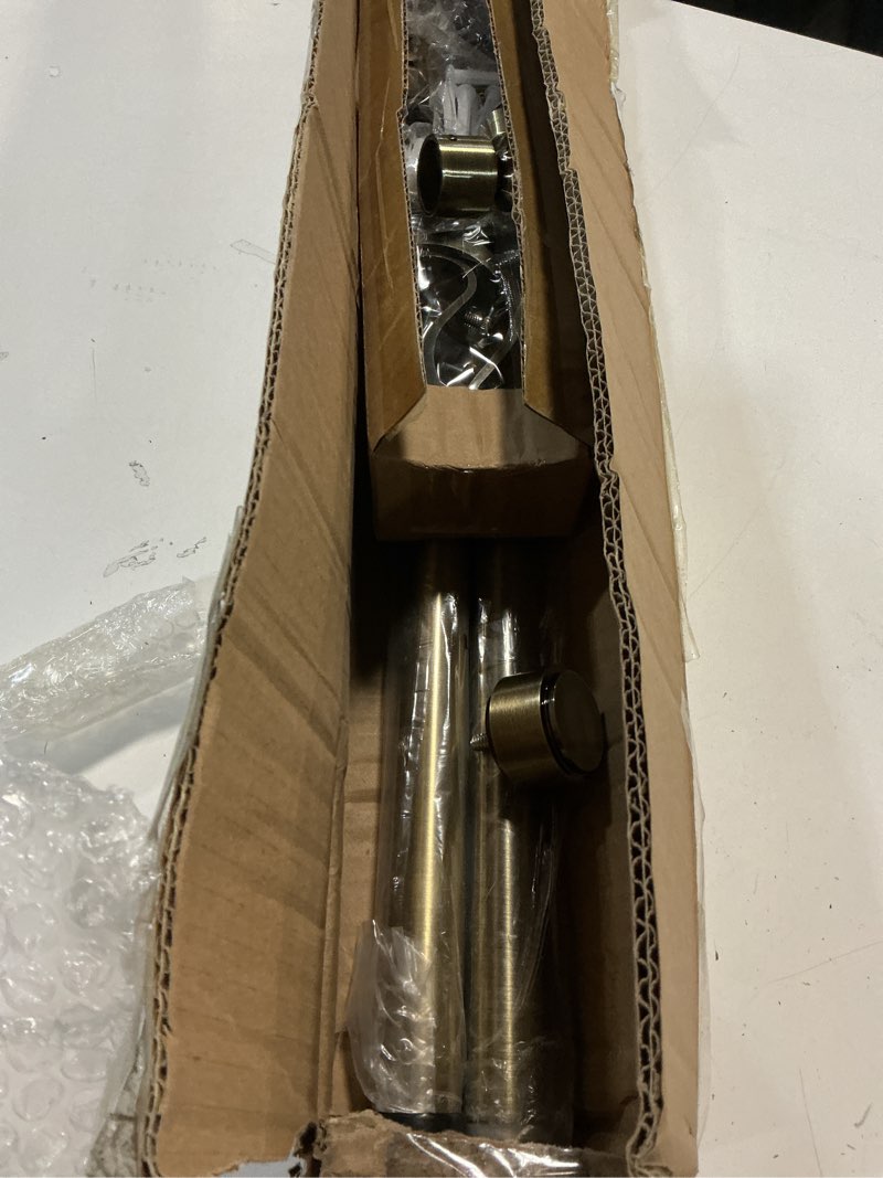 Condition photo showing Good Condition for ( similar ) MODE Cambria® Designer Series - Premium 3 foot Custom Curtain Rod - 1-1/8 inch Large Diameter - Non-Adjustable for a Seamless Look - Premium Designer Brackets and End Caps - Brushed Gold Finish