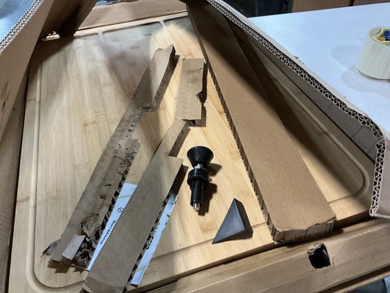 Condition photo showing Good Condition for 30 x 21 in Extra Large Bamboo Cutting Board, Stovetop Cover, Sink Cover, Noodle Board with Detachable Legs & Detachable Non-Slip Front Lip for Kitchen Countertop Natural color of bamboo - XXXL 30"L x 21"W