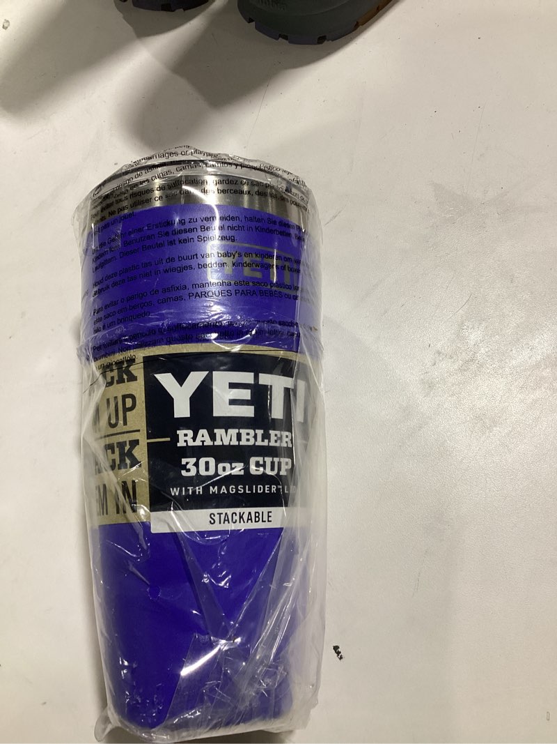 Condition photo showing Good Condition for YETI Rambler 30 oz Stackable Tumbler, Stainless Steel, Vacuum Insulated with MagSlider Lid Ultramarine Violet
