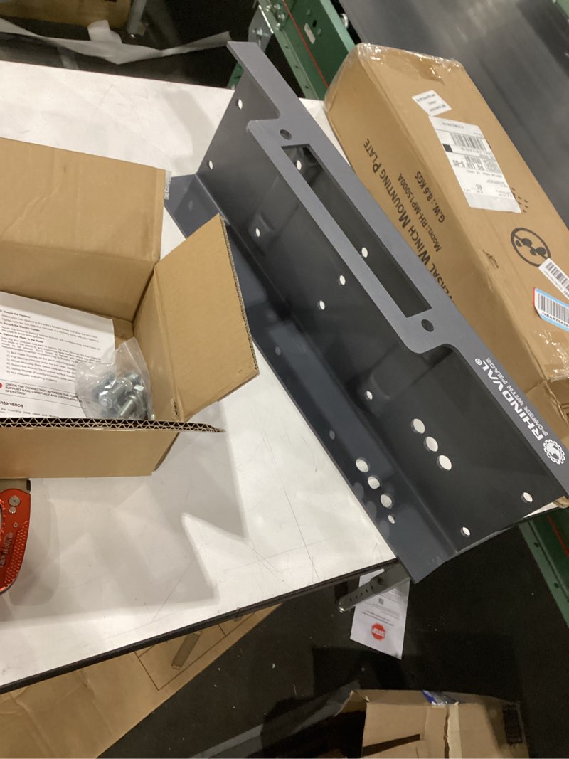 universal winch mounting plate, 10" x 4.5" raised bolt pattern, 15,000 lbs, heavy duty steel with fairlead flange & hardware for truck, suv, trailer (matte gunmetal)