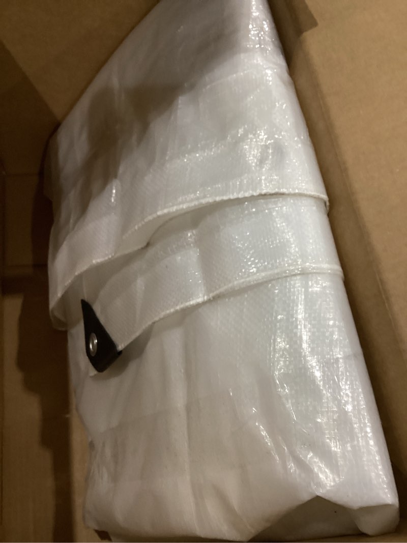 Condition photo showing As Is for GUARD SHIELD Clear White Tarp Heavy Duty 8x10 Feet Waterproof for Outdoor Garden Poly Cover UV Resistant Transparent Tarpaulin10mil Clear 8x10