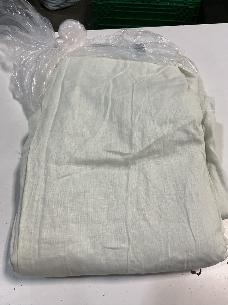 Condition photo showing Good Condition for quince european linen true blackout curtain, 96x120, ivory single panel