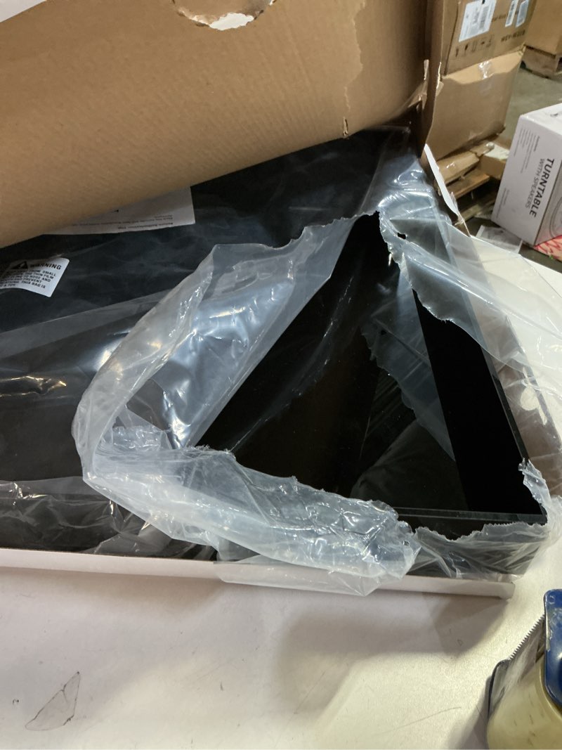 Condition photo showing Good Condition for 20×20 inches Oversized Black Acrylic Ottoman Tray Extra Large Decorative Tray Spill-Proof Serving Tray with Handles King-Size Safe Edge Organizer Tray for Coffee Table Countertop Breakfast Tray