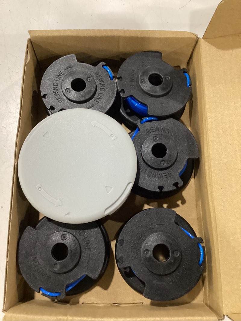 Condition photo showing Good Condition for ywtesch 7 packs weed wacker string replacement for ryobi one+ ac14rl3a,0.065-inch string trimmer refill compatible with ryobi 18v, 24v, and 40v trimmer?6 trimmer line,1 trimmer cap? 6 spools + 1 cap