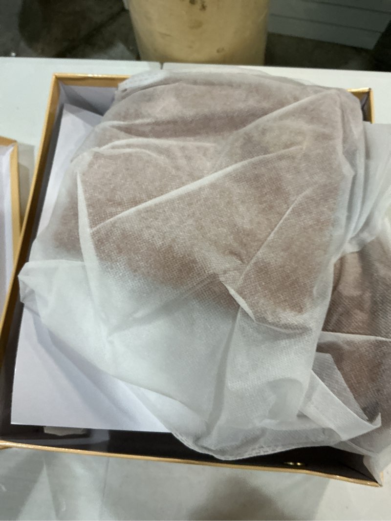 Condition photo showing New/Like New for women's knee high boots chunky heel square toe tall boots for women low heel back zipper boots 7 brown