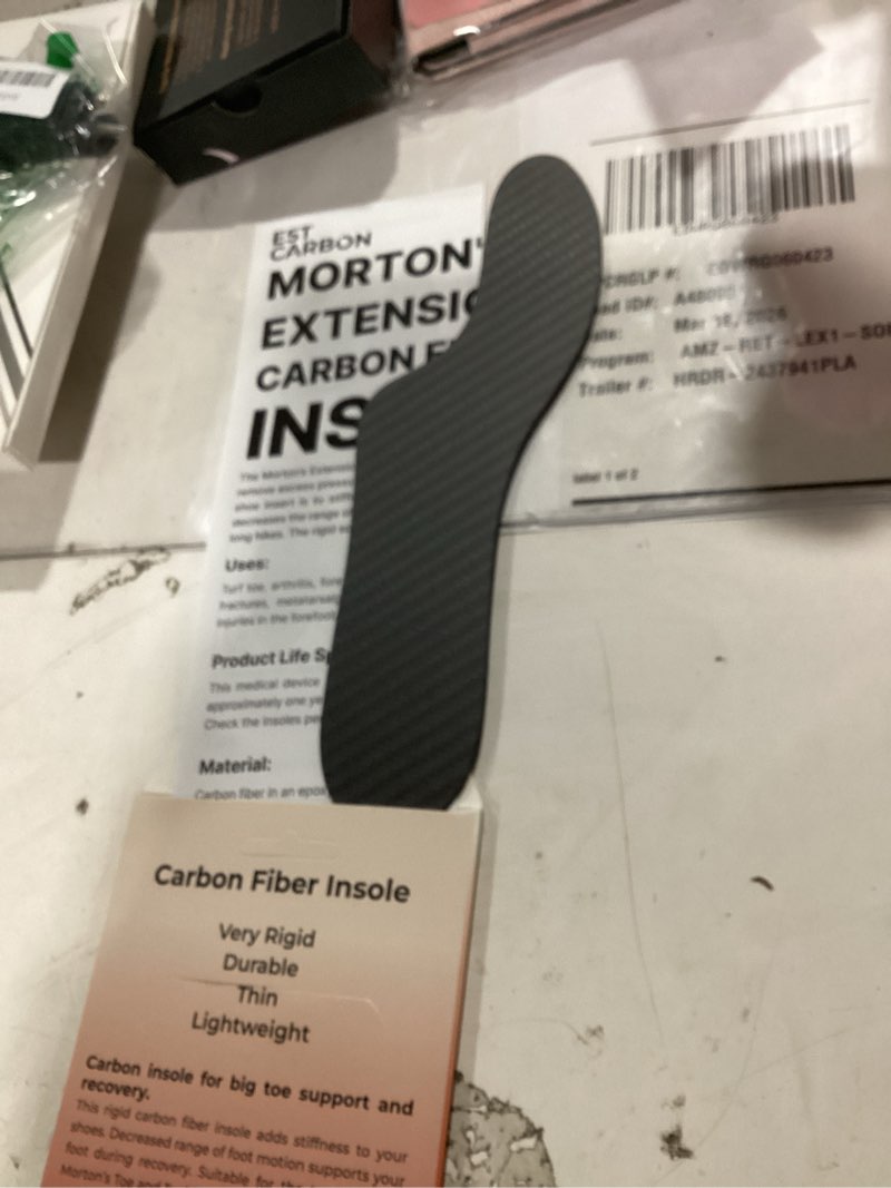 Condition photo showing Good Condition for estcarbon - carbon fiber insole - 1 pc, men 7.5, women 8.5-9 - mortons extension - orthotic insole - rigid shoe insert - foot arch support - turf toe stiff plate - thin sport sole