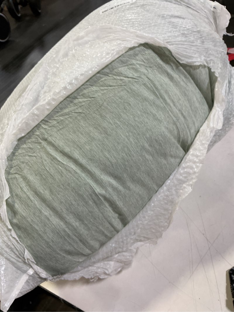 Condition photo showing As Is for CozyLux King Size Comforter Set - 3 Pieces Sage Green Soft Luxury Cationic Dyeing Bedding Comforter for All Season, Breathable Lightweight Fluffy Boho Bed Sets with 1 Comforter and 2 Pillow Shams Sage Green King