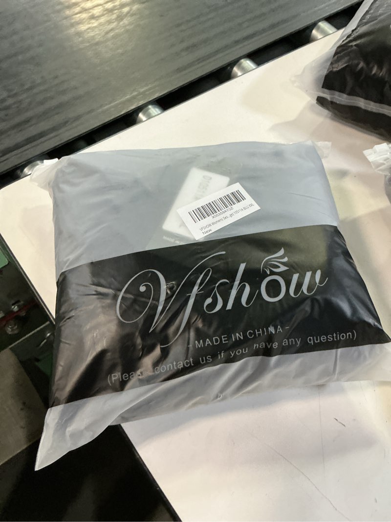 Condition photo showing New/Like New for vfshow womens glitter sweetheart v neck twist front backless ruched ruffle slit formal evening gown maxi dress