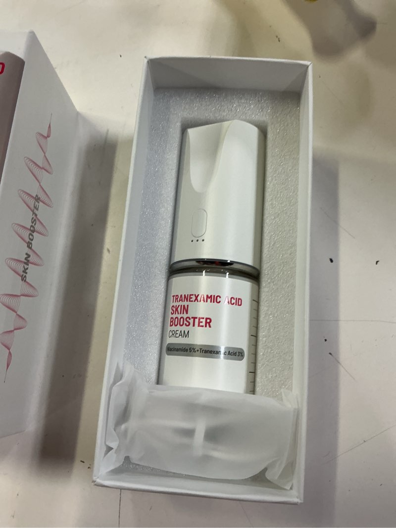 Condition photo showing New/Like New for ( best by 03/19/2028 ) meditherapy tranexamic acid skin booster cream 3.38 fl oz - 5% niacinamide & 3% txa korean face moisturizer - gentle facial serum cream with facial device for glass skin - radiant complexion cream + device