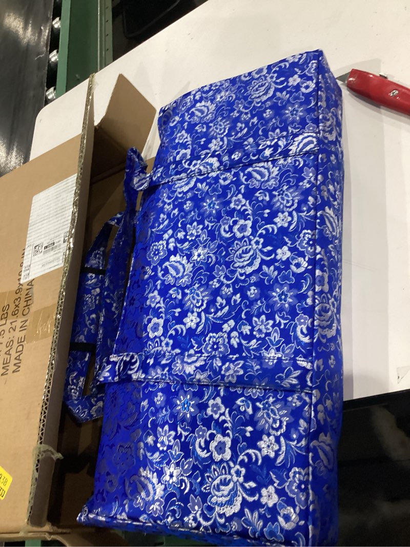 Condition photo showing As Is for american mahjong game set, 166 white tiles, dark blue bag with entire accessories, 4 all-in-one rack/pushers, mahjong tiles set