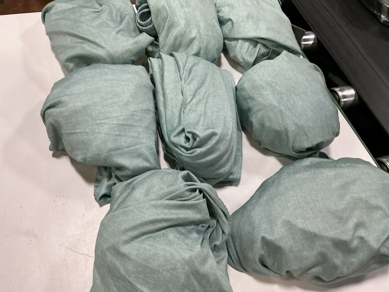 Condition photo showing Good Condition for pickynproud 8pcs patio cushion covers stretch outdoor couch cushions slipcovers replacement washable furniture protector with elastic bottom sofa chair seat cover, light green light green 8pcs