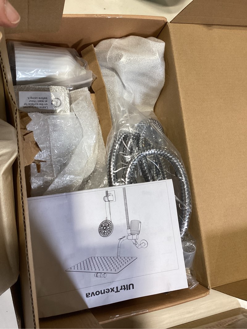 Condition photo showing Good Condition for filtered shower head with handheld, 11.8" rain shower head, high pressure 10-function handheld shower head, with 13.6" adjustable shower head extension arm, shower head holder adhesive (chrome)