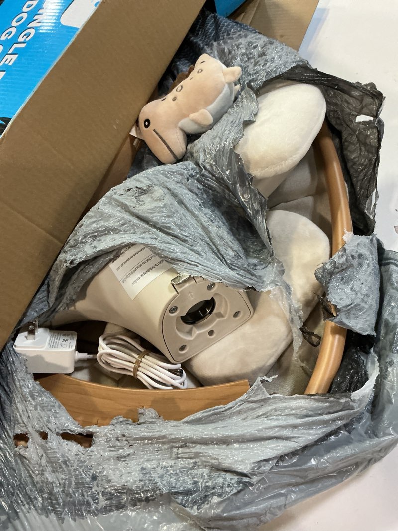 Condition photo showing As Is for Baby Swings for Infants, Monamii Baby Swing, Infant Swing with 5 Speeds, 10 Lullabies, Electric Swing for Baby, Indoor & Outdoor Use (Beige)