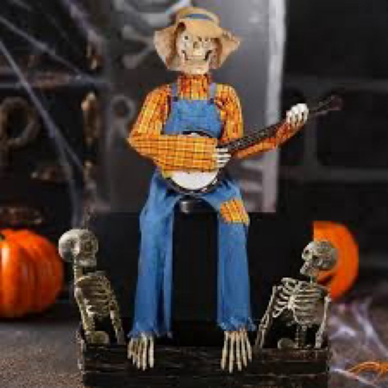 Decoración Guitarra Calavera Luminosa Halloween Esqueletos