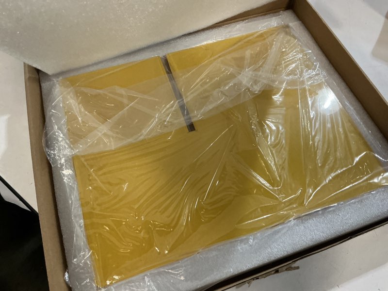 Condition photo showing New/Like New for acrylic book stand - open book display stand for reading, bible, cookbook, magazines, textbooks, recipe holder (wood grain pattern)
