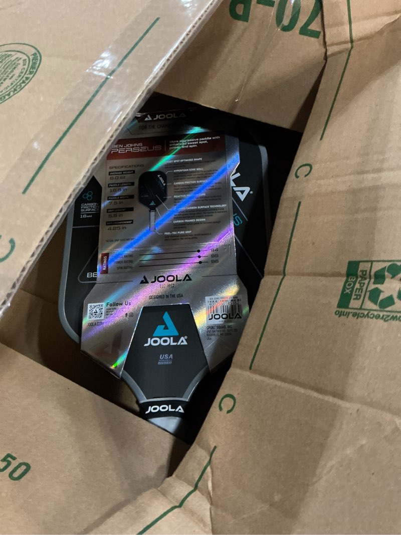 Condition photo showing New/Like New for joola professional pickleball paddles – charged surface technology for power & feel – select perseus or hyperion shape – fully encased carbon fiber – usap approved – well balanced w/pop & control perseus | 16mm