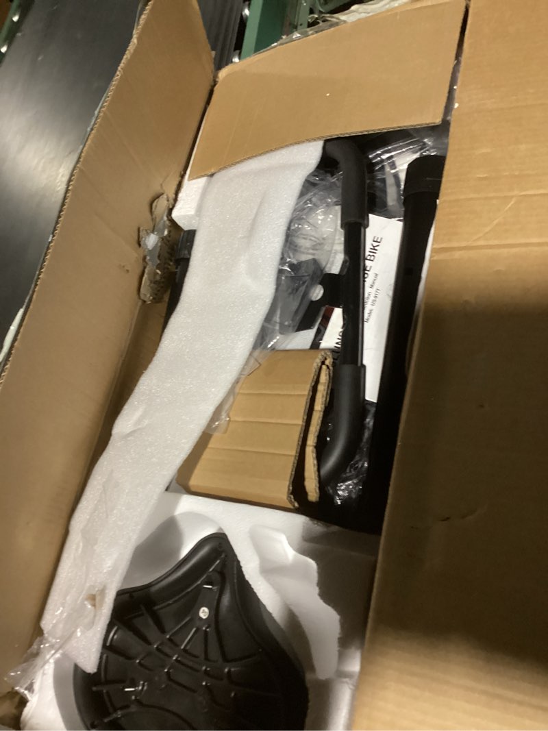 Condition photo showing Good Condition for Folding Exercise Bike, SLUNSE 5 IN 1 Foldable Stationary Bike for Home, Indoor Cycling Bike with 16 Level Adjustable Magnetic Resistance, 350LBS Weight Capacity, Soft Seat Backrest For Fitness Workout 4 IN 1 -Black Red