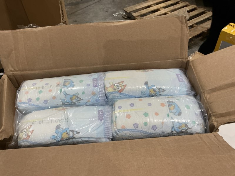 Condition photo showing Good Condition for luvs size 7 baby diapers, platinum protection bluey diapers for day & night, size 7, 124 count (packaging may vary) size 7 124