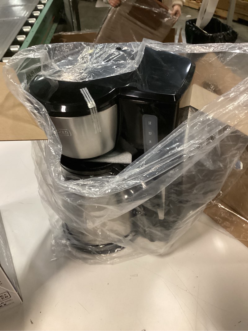 Condition photo showing New/Like New for BLACK+DECKER 12 Cup Thermal Programmable Coffee Maker with Brew Strength and VORTEX Technology, Black/Steel, CM2046S