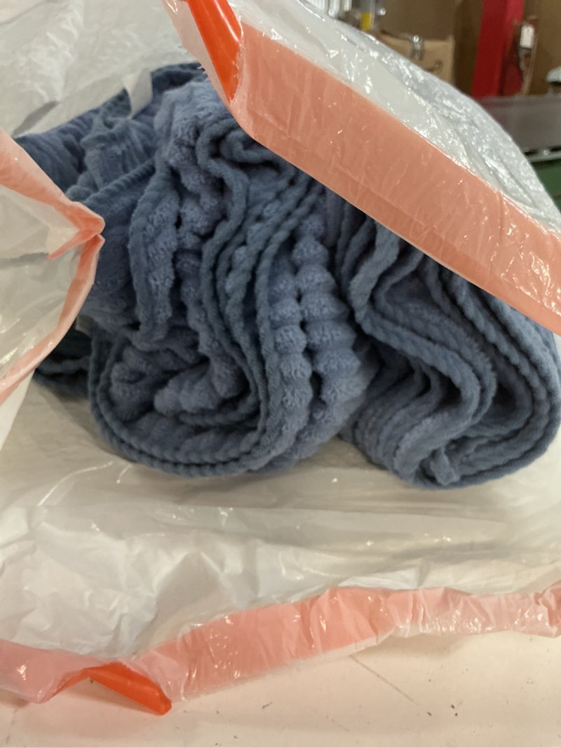 Condition photo showing Good Condition for redkiss blue bath towels set 8 piece - microfiber bathroom towels of 8 large, highly absorbent bath towel, soft shower towel for bathroom, hotel 2 bath sheet 2 hand 2 washcloths 2 hair towel wrap